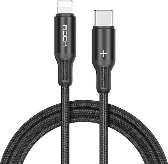 Kabel USB Rock Space USB-A - USB-C 1 m Czarny (2178)