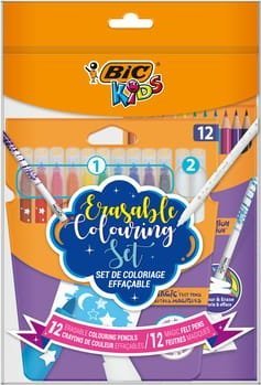 Bic BIC Kids Erasable Coloring Set Zestaw wymazywalny Pouch 12+12szt [0|0]