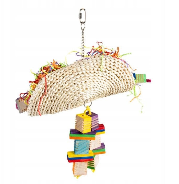 DUVO+ ZABAWKA DLA PTAKÓW DREWNIANA TACO 36x19x40cm