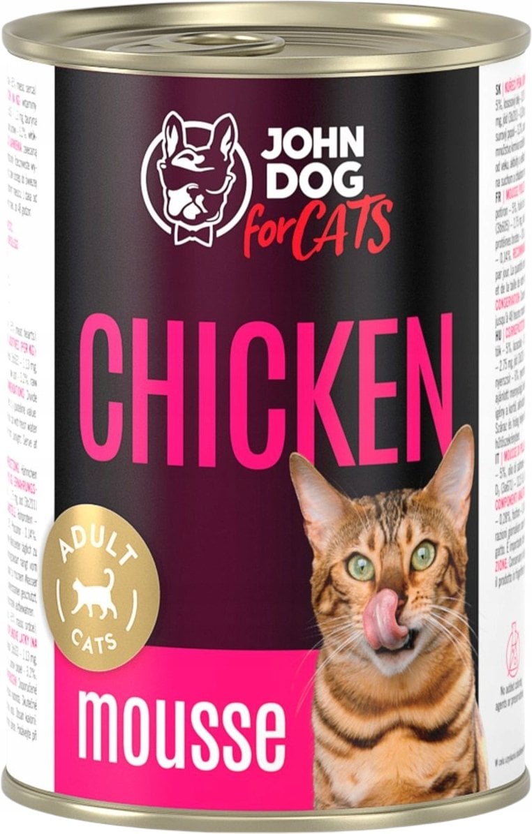 John Dog JD for CATS Dorosły mus z kurczaka karma 400g