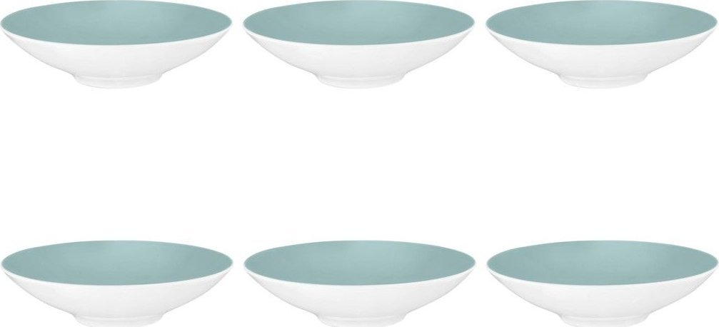 Komplet 6 talerzy porcelanowych do zupy 23 cm miętowy - Seltmann Weiden