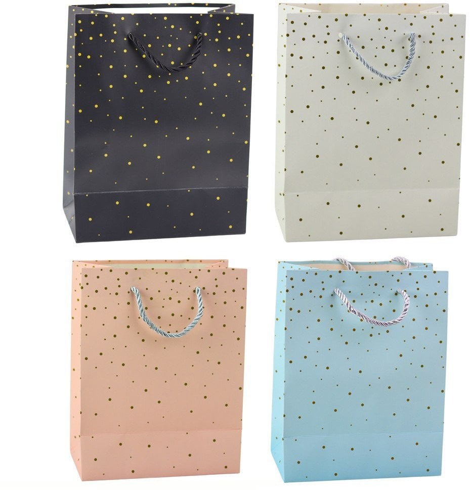 Torba Prezentowa Ze Złotymi Kropkami 23 x 18 x 10,5 cm