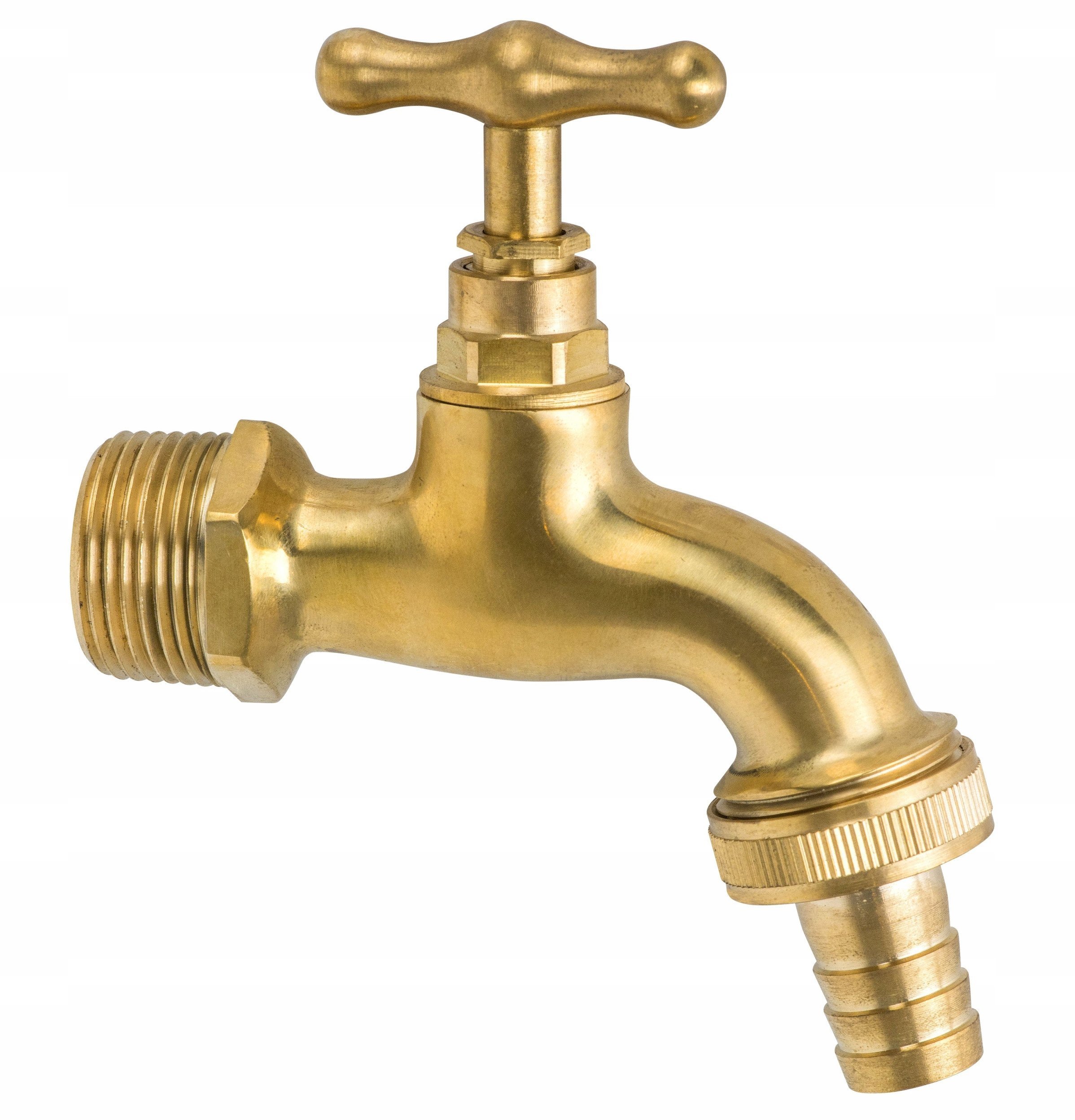 Diamond zawór wypływowy ze złączką do węża 3/4", żółty polerowany ART.206-3/4.Y