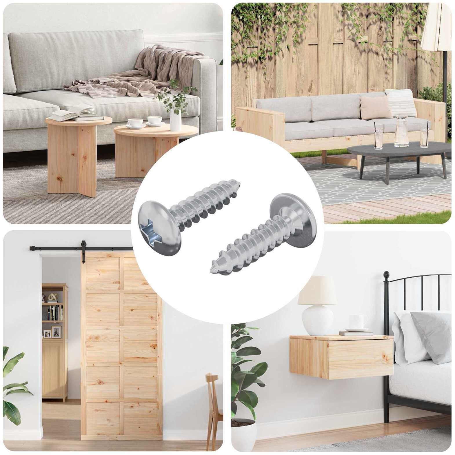 vidaXL Śruba 2 pcs Srebrny M4 x 16 mm Stal