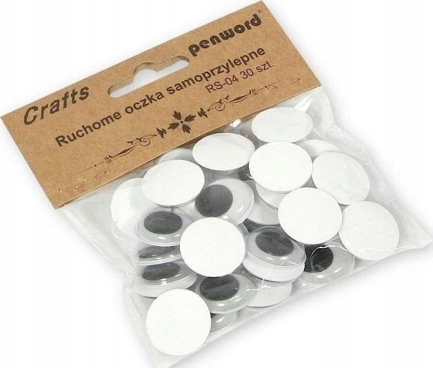 Polsirhurt Dekoracje Ruchome oczka RS-04 20mm samoprzylepne 30 sztuk