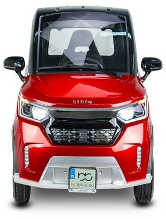 Bili Bike Czterokołowiec lekki, skuter elektryczny zabudowany z dachem MICRO CAR BILI BIKE ECOMO 4 czerwony
