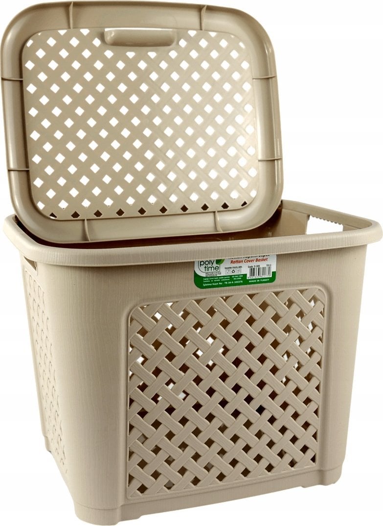 Kosz RATTAN 19L beżowy 28x36x28cm