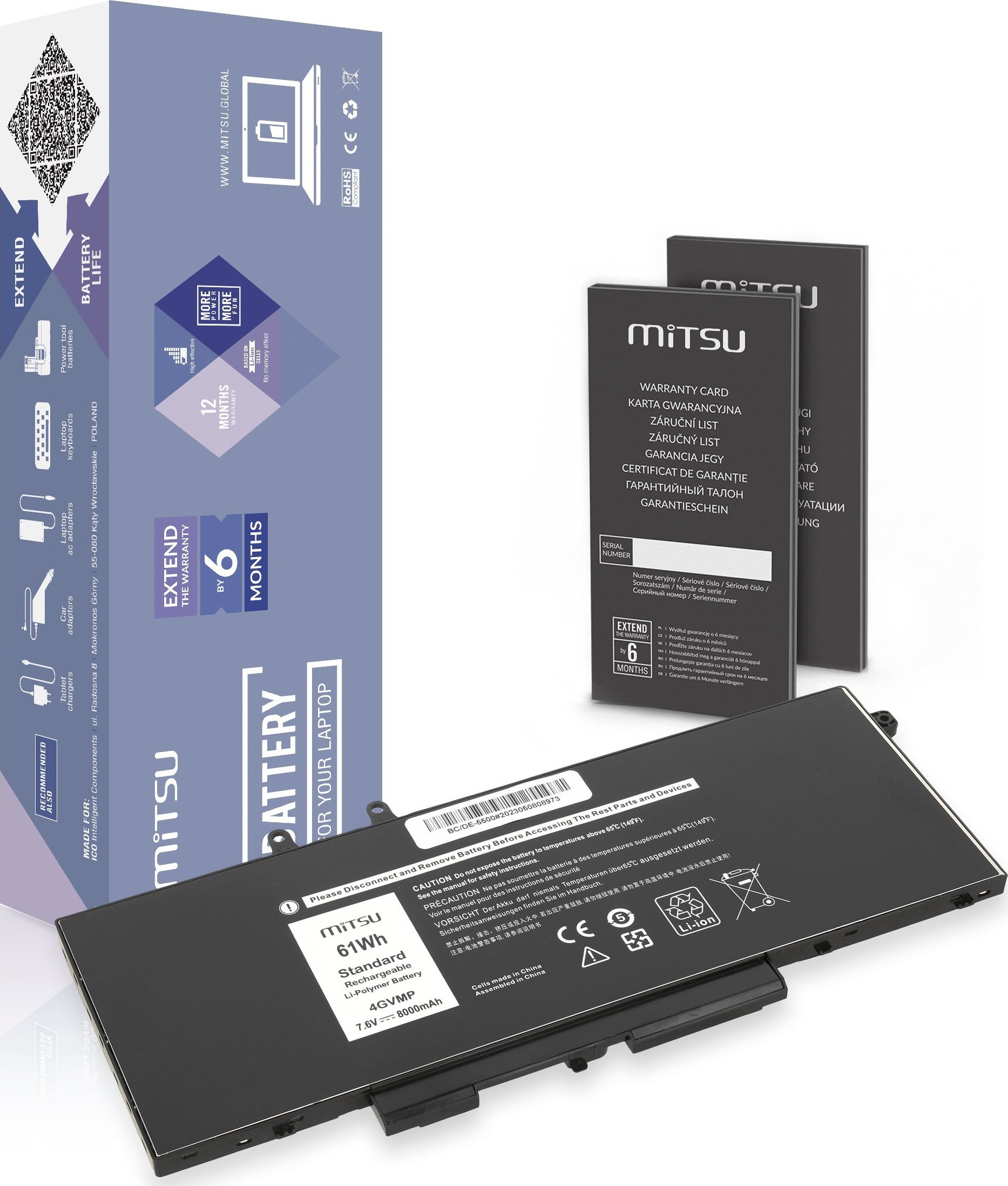 Bateria Movano Bateria 4GVMP do Dell Latitude 5400 5500 5510