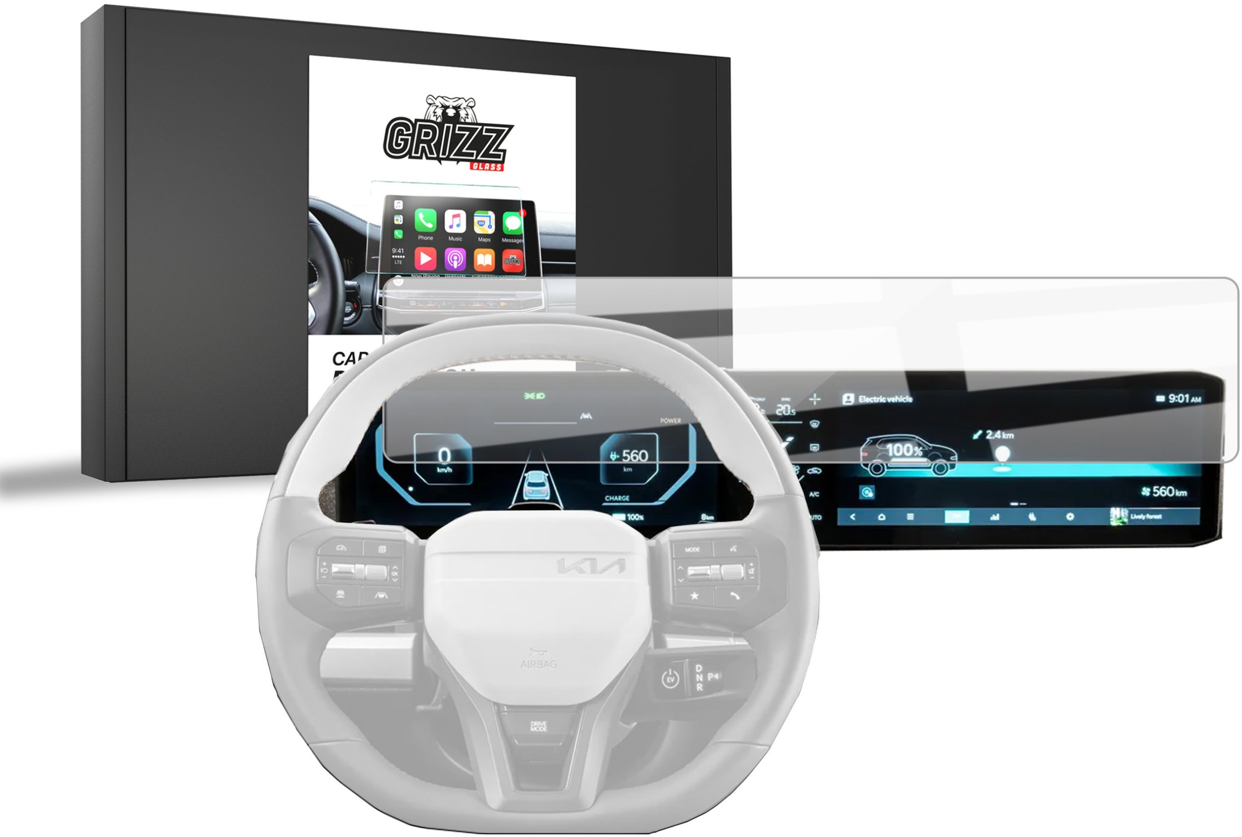 GrizzGlass Folia ceramiczna CarDisplay Protection do Kia EV3 Earth 24" (2025)
