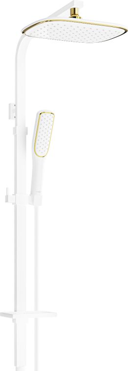 Zestaw prysznicowy Mexen Mexen Q49 kolumna prysznicowa biała/złota - 798494995-25
