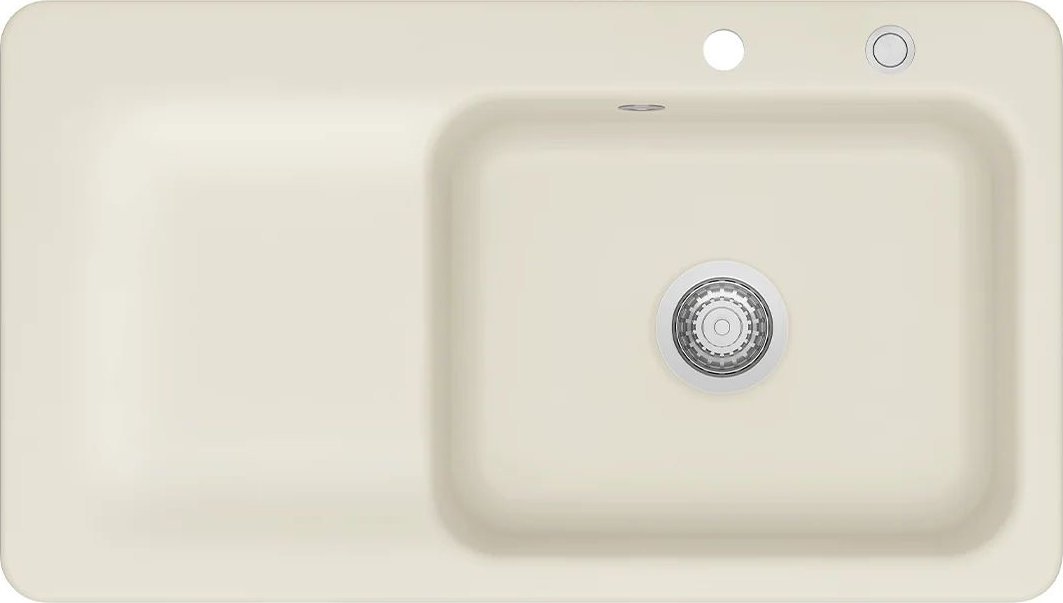 Zlewozmywak SYSTEMCERAM Systemceram Juna 90 Jasmin, zlewozmywak ceramiczny, korek manualny