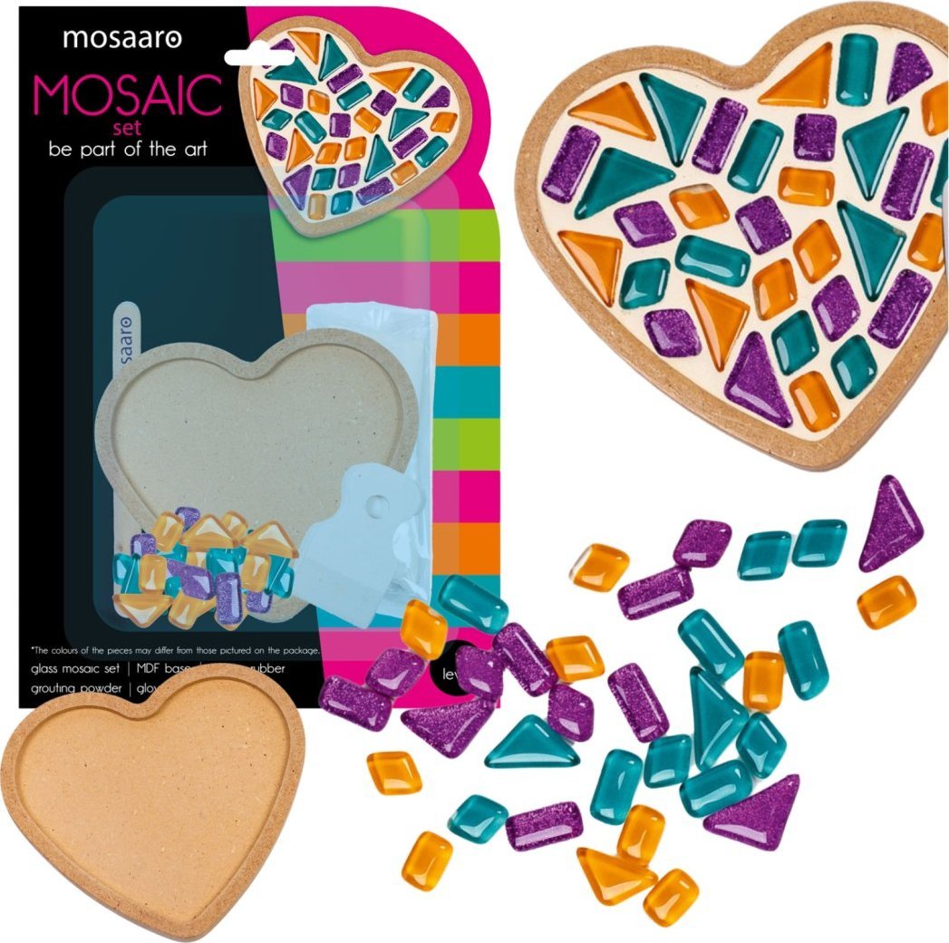 ZESTAW KREATYWNY MOZAIKA SZKLANA SERCE KOLOROWA OZDOBA ROTER KAFER