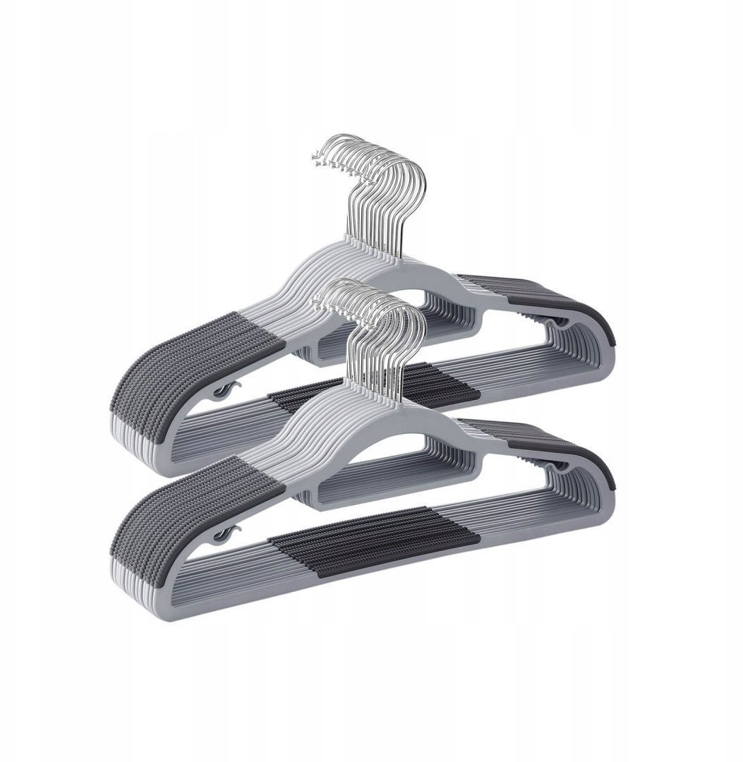 Songmics Wieszaki na ubrania, opakowanie 50 sztuk, wytrzymałe plastikowe wieszaki z antypoślizgową konstrukcją, oszczędzające miejsce