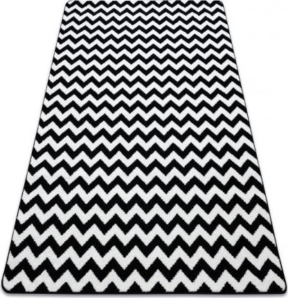 Dywany Łuszczów Dywan SKETCH - F561 biało/czarny - Zygzak, 280x370 cm