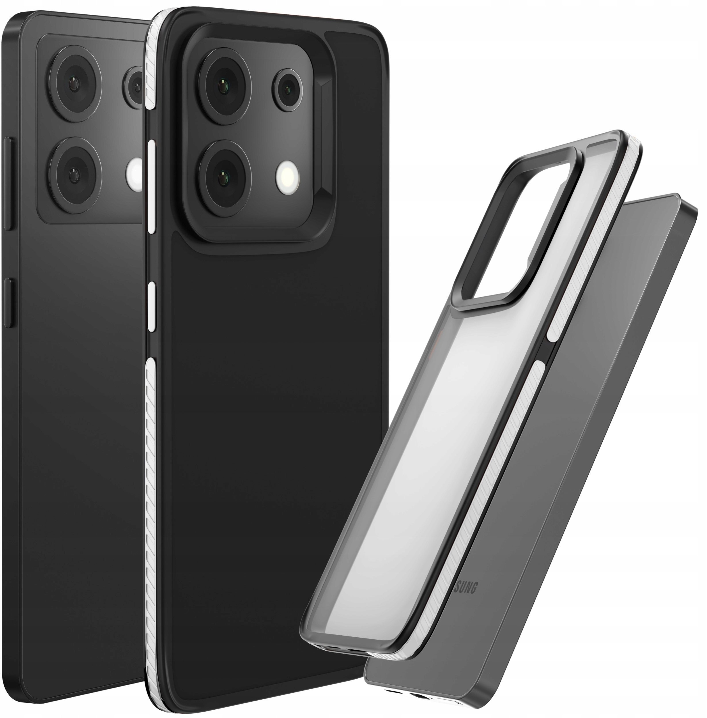 Etui Do Xiaomi Redmi Note 13 Pro 5G (Matowe, Biała Ramka, Bumper, Ochronne)