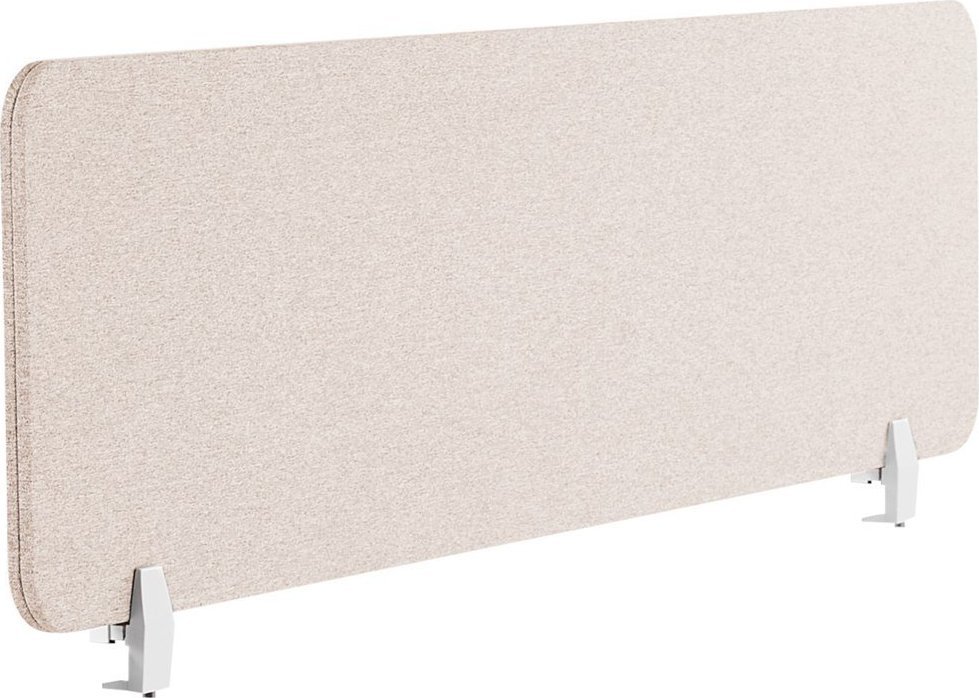 Beliani Przegroda na biurko 160 x 40 cm beżowa