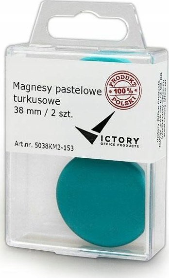 Victory Office Product MAGNESY VICTORY OFFICE 38MM 2SZT. PASTELOWE TURKUSOWE