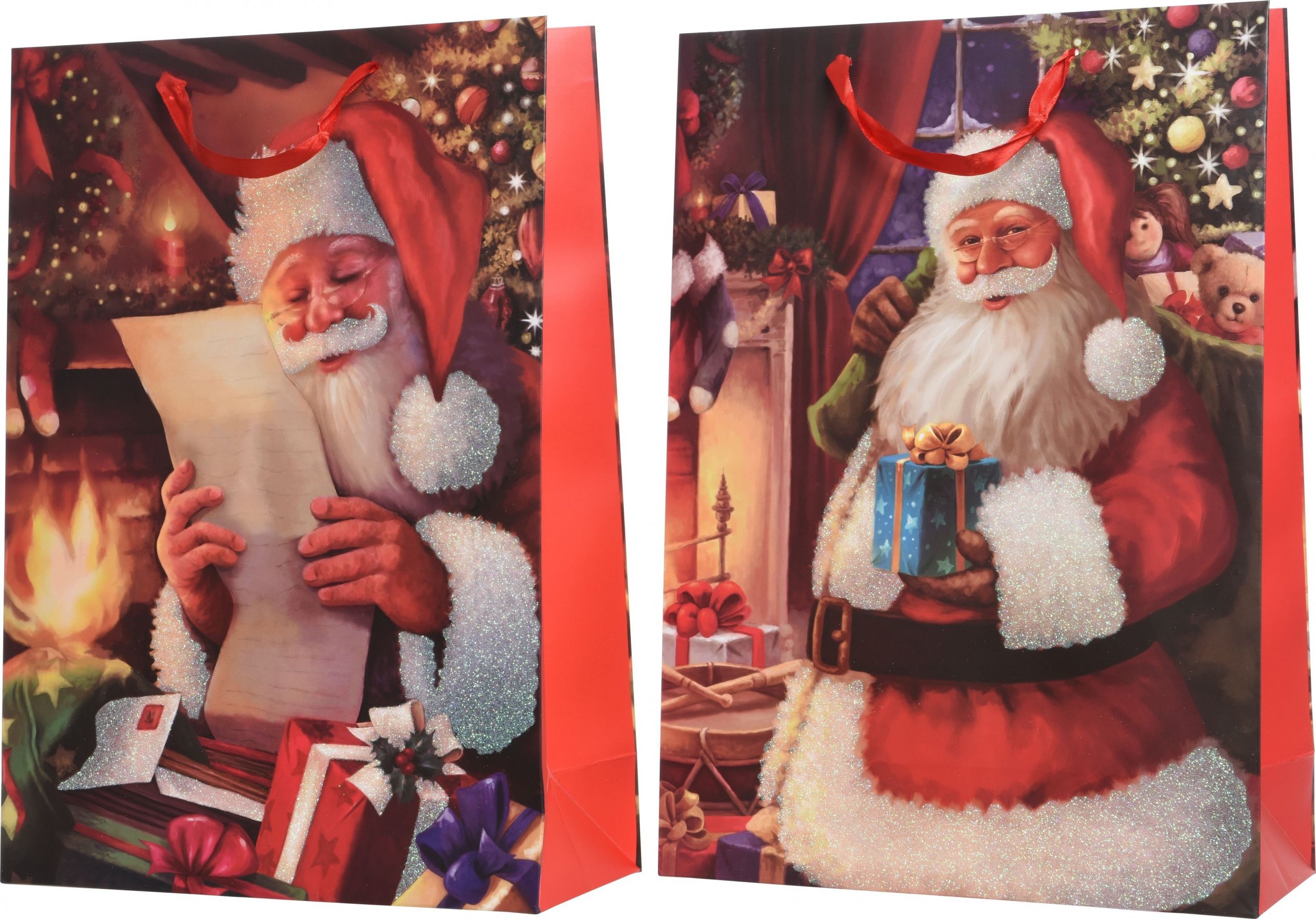 Kaemingk Torba prezentowa świąteczna papierowa Mikołaj 42cm