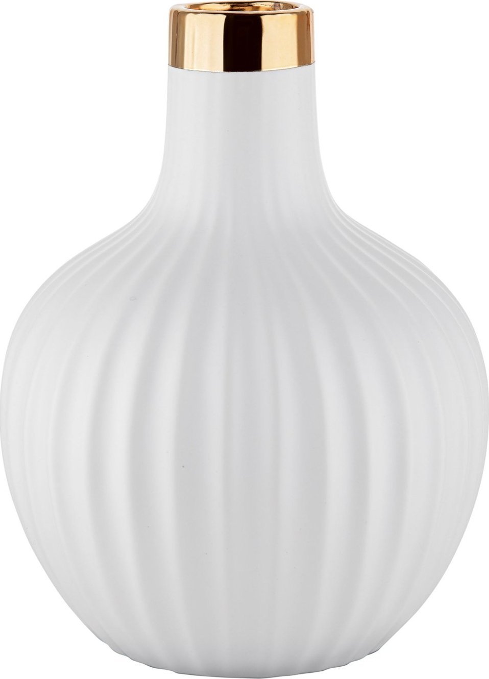 Florina Wazon ze złotym brzegiem Florina 21 cm biały