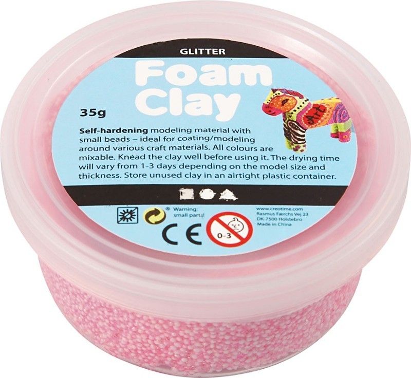 Creativ Company Masa Foam Clay Brokatowa BladoRóżowa 35g