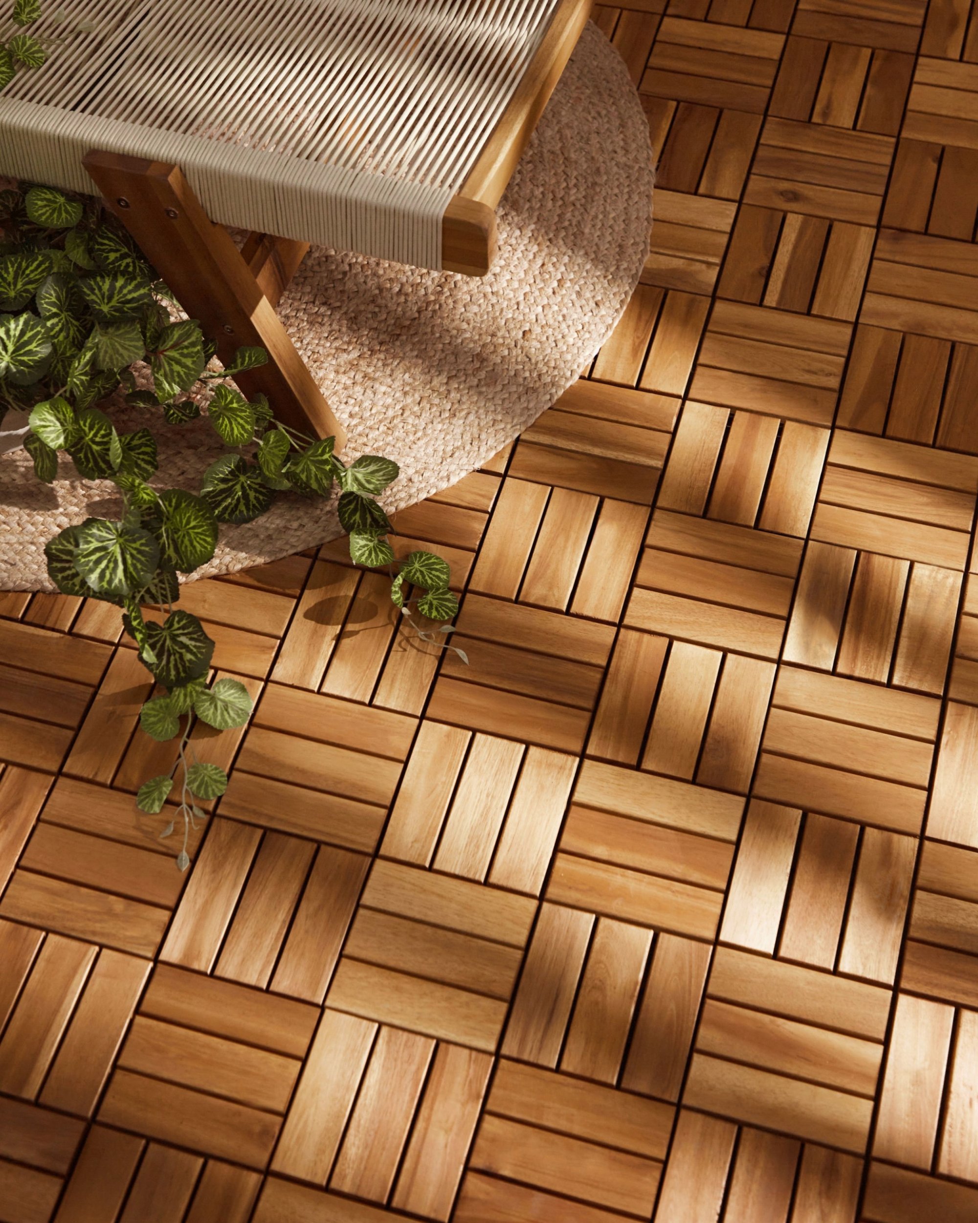 Płytki tarasowe ACERENZA Certyfikowane drewno akacjowe Naturalny