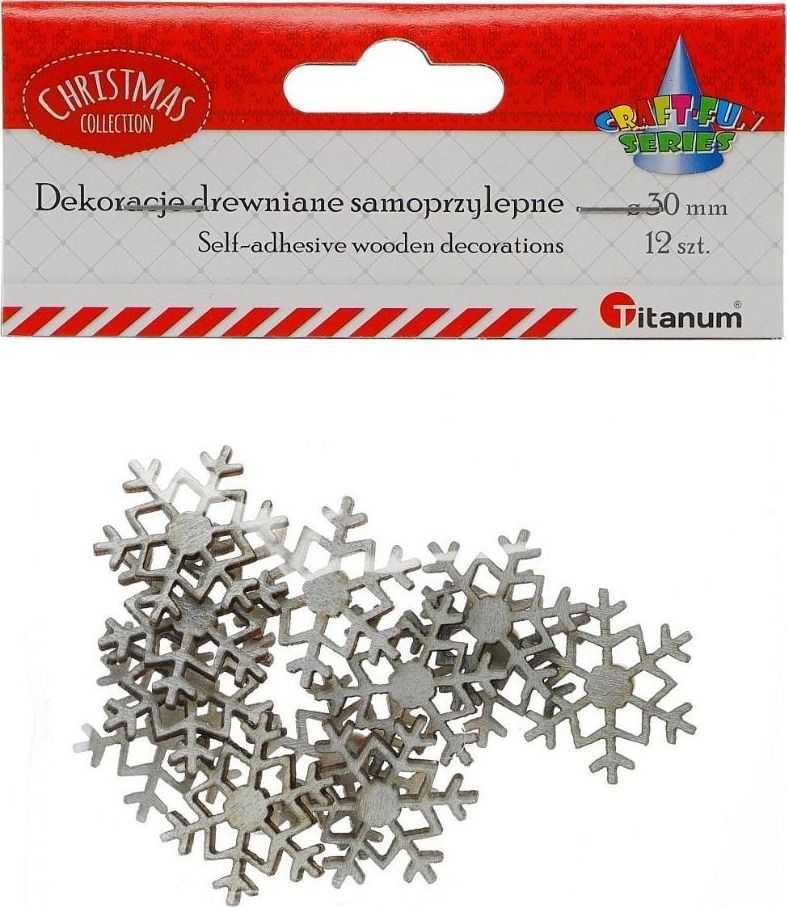 Titanum Drewniane płatki śniegu samoprzylepne 12 szt
