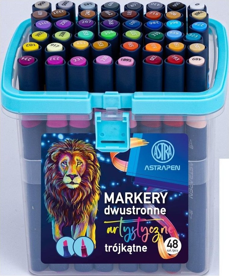 Markery trójkątne dwustronne 48 kol ASTRA