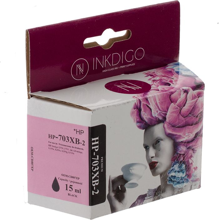 Tusz Biu Max Tusz alternatywny Inkdigo do HP 703 CD887AE czarny