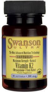 Swanson Witamina K2 naturalna 200mcg 30 kaps.
