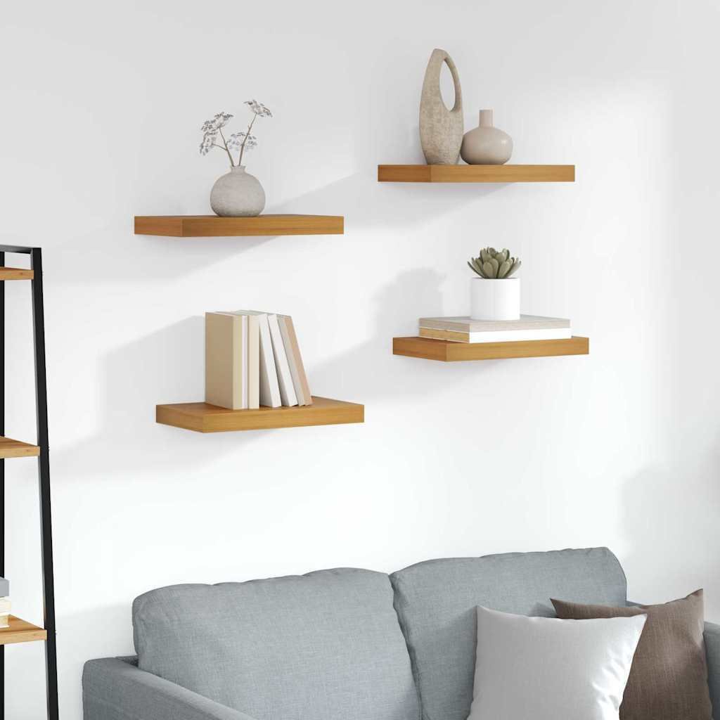 vidaXL Półki ścienne z przechowywaniem 4 pcs Brązowy 40 x 23,5 x 4 cm