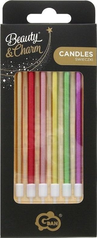 Świeczki B&C metaliczne 13.5x0.4cm 6szt