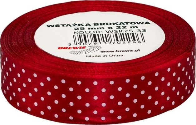 BREWIS Wstążka satynowa BREWIS kropki 25mm WSK25-33 Brewis