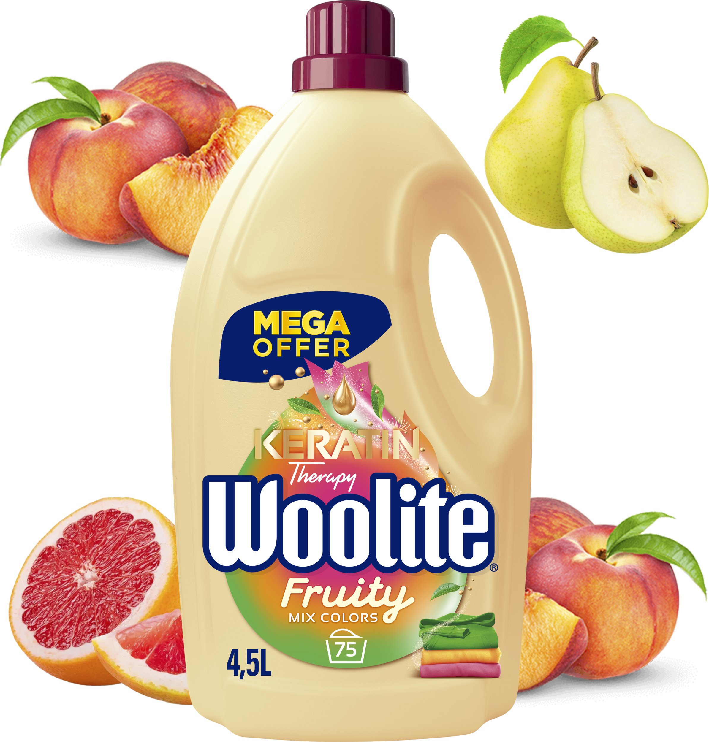 Woolite Fruity do Kolorów z Keratyną 4,5l/75 prań