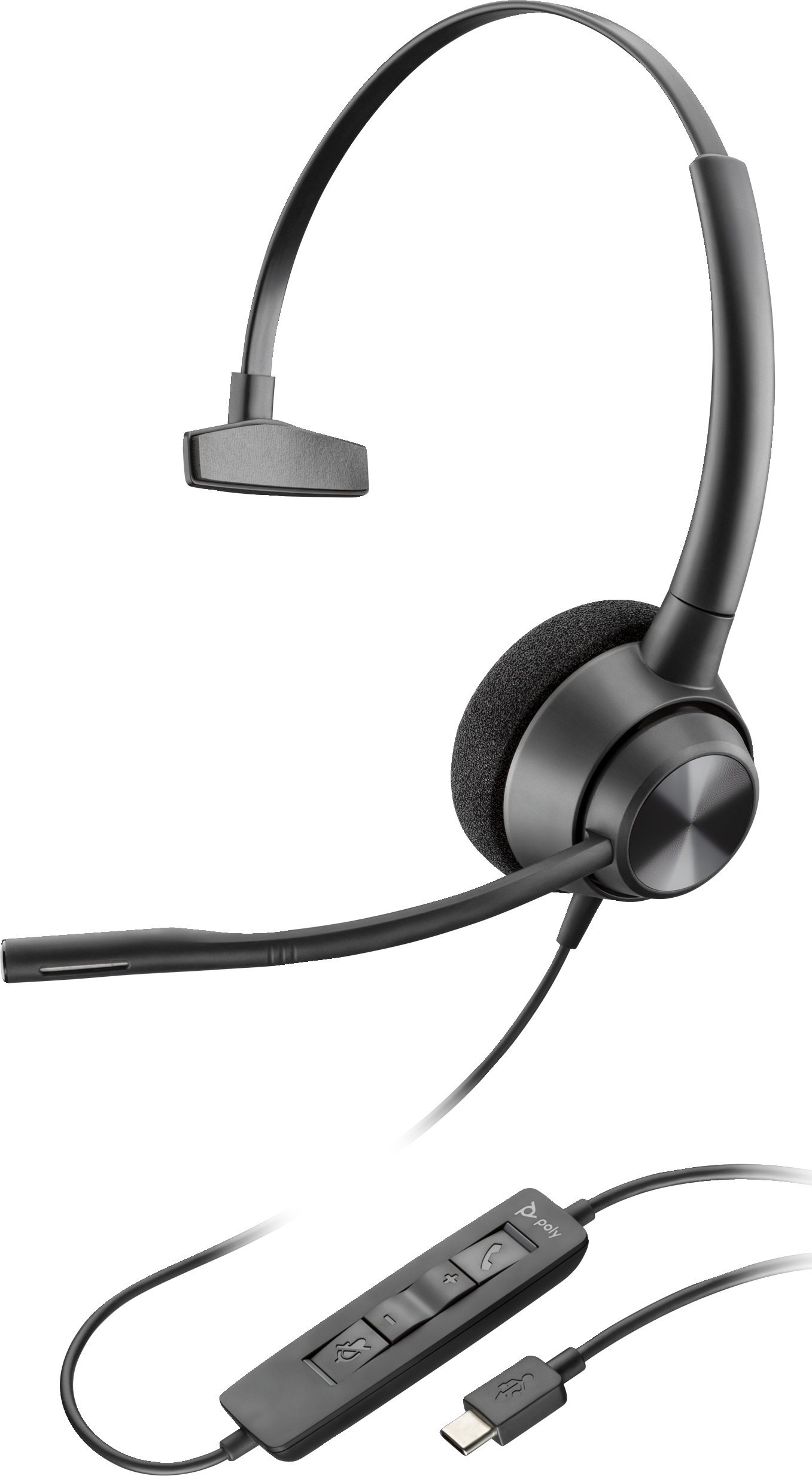 Słuchawki HP Poly EncorePro 310 - EncorePro 300 series - Headset - On-Ear - kabelgebunden - USB-C - Schwarz - Works With Chromebook Certified