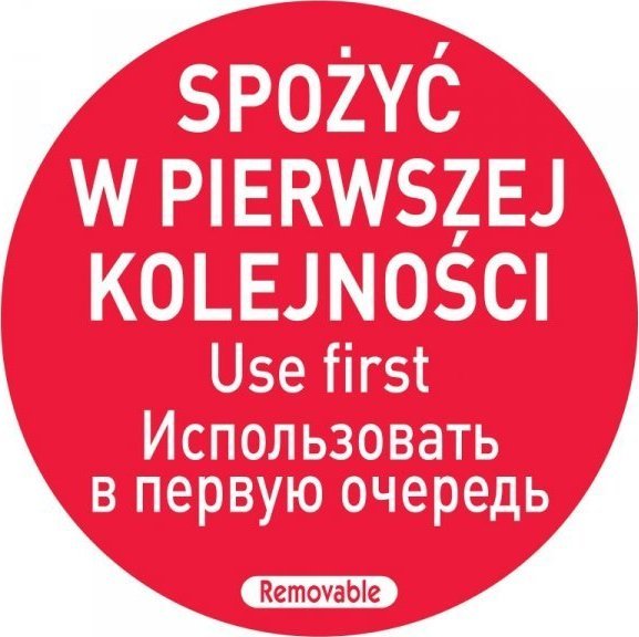 Hendi Naklejki food safety spożyć w pierwszej kolejności PL RU EN 500 szt. 850152
