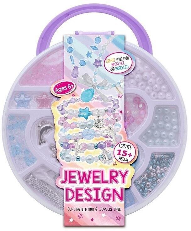 Zestaw koralików i sznurków do robienia biżuterii