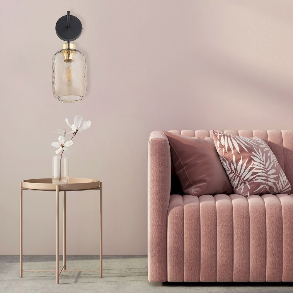 TK Lighting Pescara 6480 kinkiet lampa ścienna 1x15W E27 bursztynowy/czarny