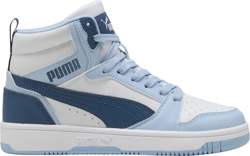 Buty dla dzieci Puma Rebound V6 Mid biało-niebieskie 393831 32 38