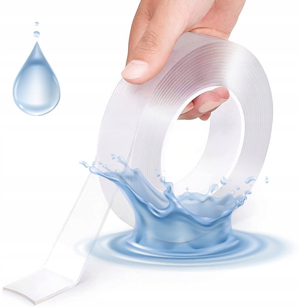 TAŚMA DWUSTRONNA NANO WIELOKROTNEGO UŻYTKU 5M/5CM MOCNY KLEJ WODOODPORNA HQ