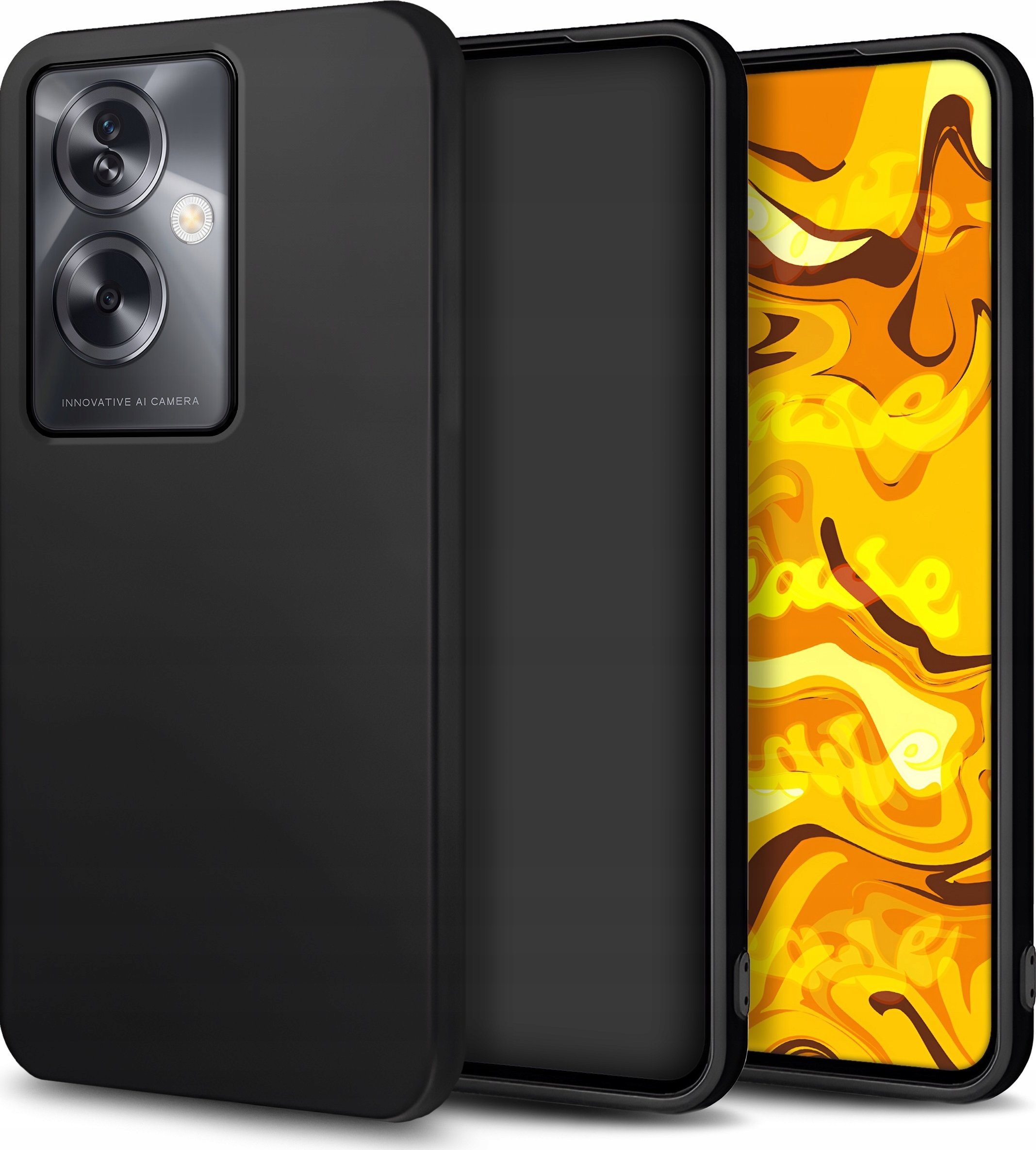 Hello Case Etui do Oppo A79 5G (Czarne, Matowe, Obudowa Slim, Silikon)