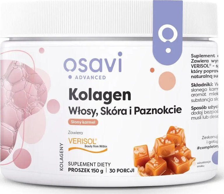 Osavi Osavi - Kolagen Włosy, Skóra i Paznokcie, Słony Karmel, Proszek, 150g