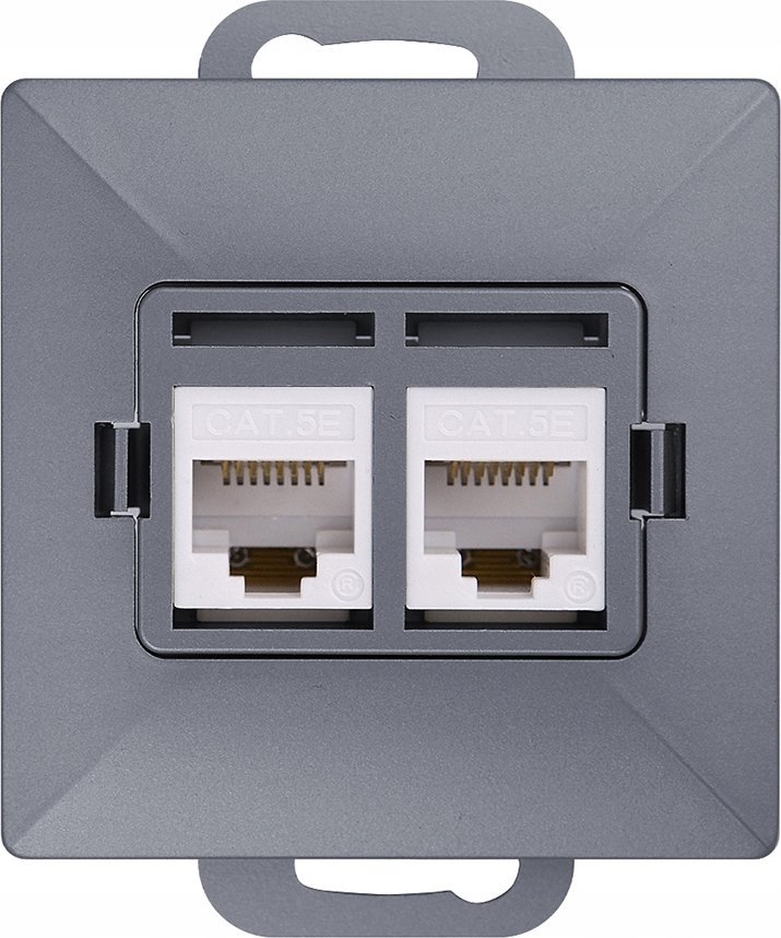 Abex Abex Perła antracyt - gniazdo telefoniczno-komputerowe GTP-20P