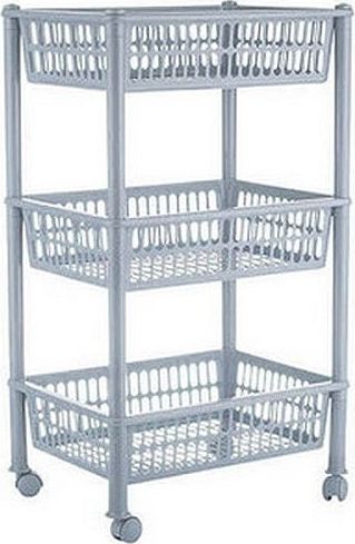 Plast Team Regał na kółkach Jumbo Eco 3-poziomowy srebrny