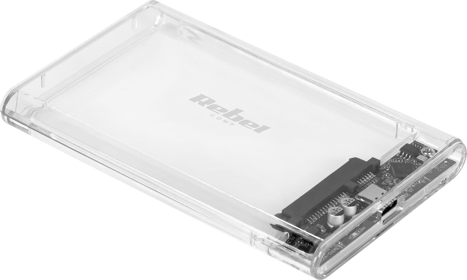 Kieszeń Rebel Obudowa dysku 2,5" SATA USB C 3.1 Rebel przeźroczysta