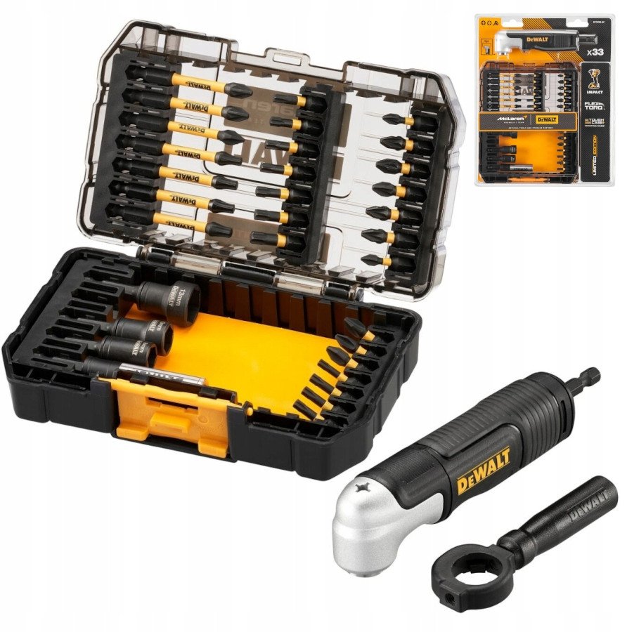 Zestaw bitów z uchwytem kątowym McLaren Black Edition DT70782