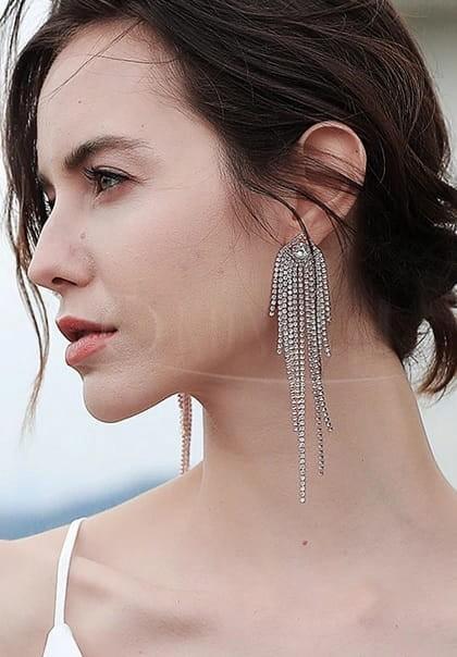 KOKONET długie wiszące kolczyki RÓŻOWE ZŁOTO ROSE cyrkonie