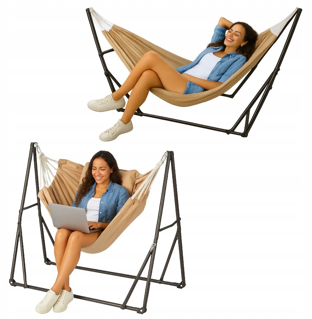 Hamak ogrodowy z drążkiem składany Halo-Fit Relax