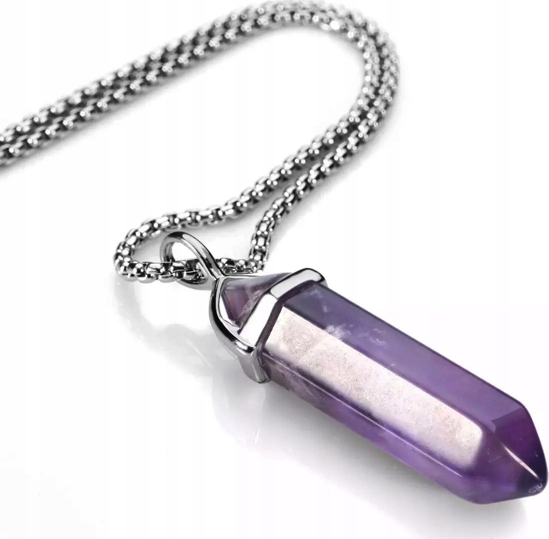 Lovrin WISIOREK AMETYST KAMIEŃ NATURALNY naszyjnik