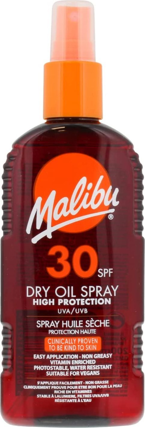 Malibu Malibu Dry Oil Spray SPF30 Olejek Brązujący Do Opalania 200ml