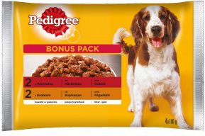 Pedigree PEDIGREE 4x100g WOŁOWINA, Z DROBIEM